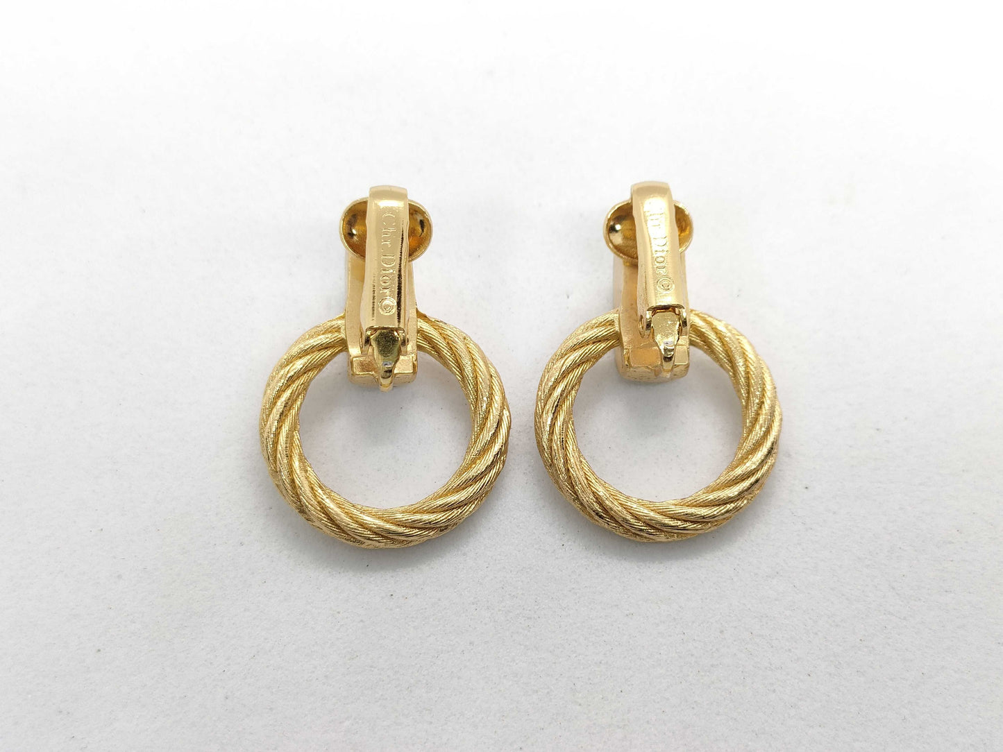 Dior Christian Dior CHRISTIAN DIOR Gold Rhinestone Earrings Accessories Earrings