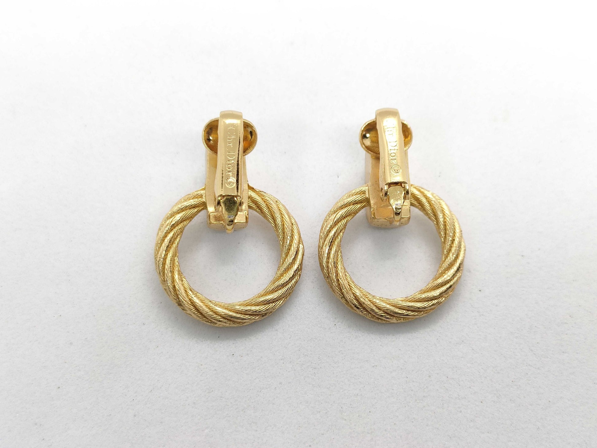 Dior Christian Dior CHRISTIAN DIOR Gold Rhinestone Earrings Accessories Earrings