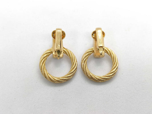 Dior Christian Dior CHRISTIAN DIOR Gold Rhinestone Earrings Accessories Earrings