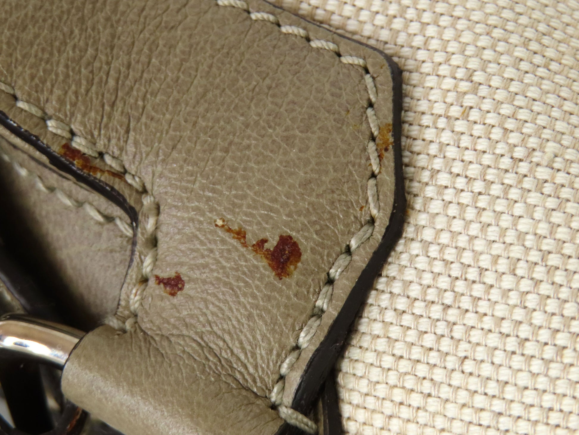 Cartier Marcello Canvas and Leather Greige Handbag, 2-Way, Hand/Shoulder Bag