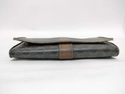 CELINE Macadam Brown PVC and Leather Long Wallet