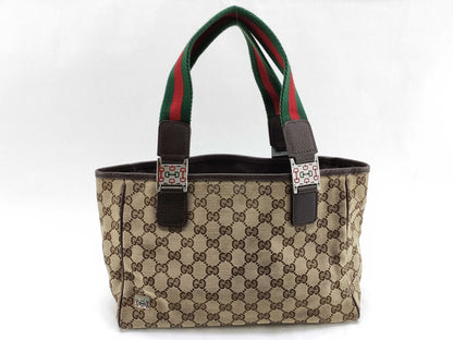 GUCCI GG Canvas Gucci Handbag Sherry Line Handbag