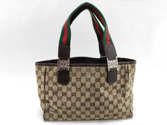 GUCCI GG Canvas Gucci Handbag Sherry Line Handbag