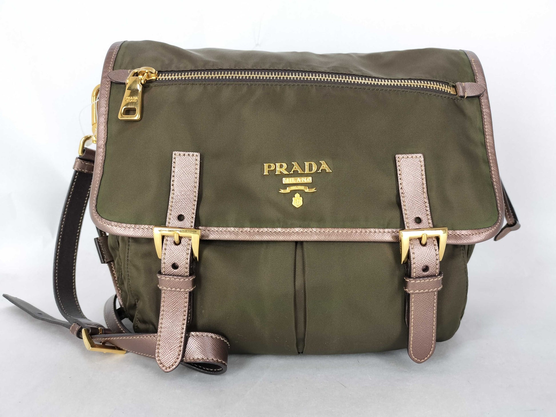 PRADA Nylon Prada Nylon Shoulder Bag Khaki Shoulder Bag