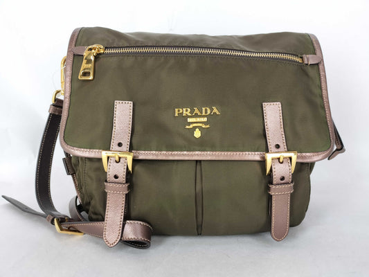 PRADA Nylon Prada Nylon Shoulder Bag Khaki Shoulder Bag