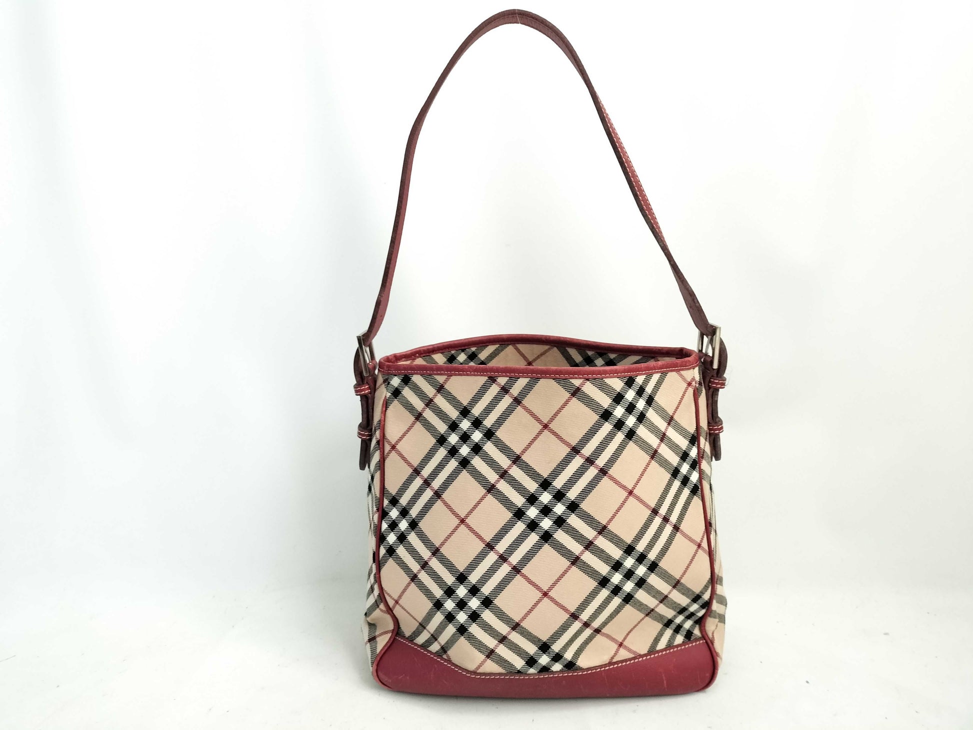 BURBERRY Blue Label Nova Check Shoulder Bag Red