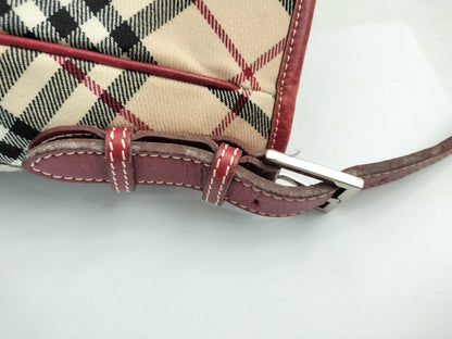 BURBERRY Blue Label Nova Check Shoulder Bag Red