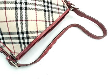 BURBERRY Blue Label Nova Check Shoulder Bag Red