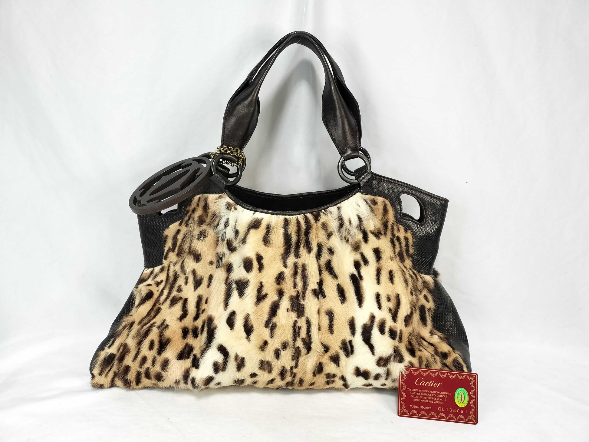 Cartier Marcello Handbag Tote Bag Harako Leopard Print Tote Bag