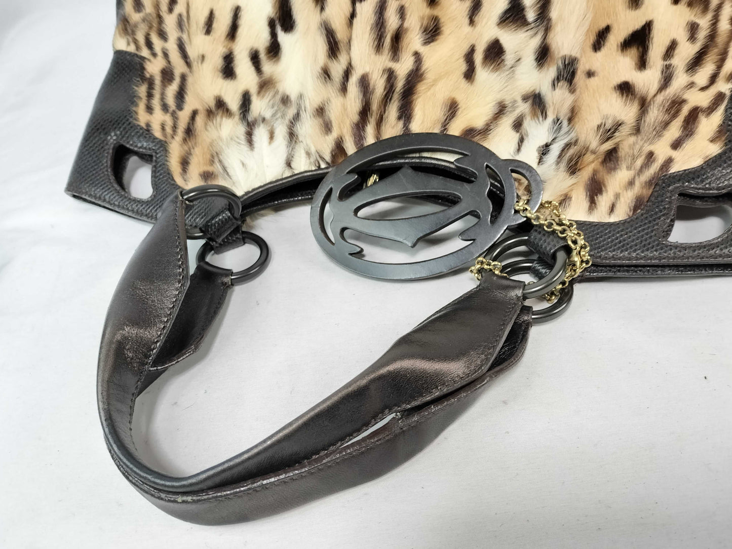 Cartier Marcello Handbag Tote Bag Harako Leopard Print Tote Bag