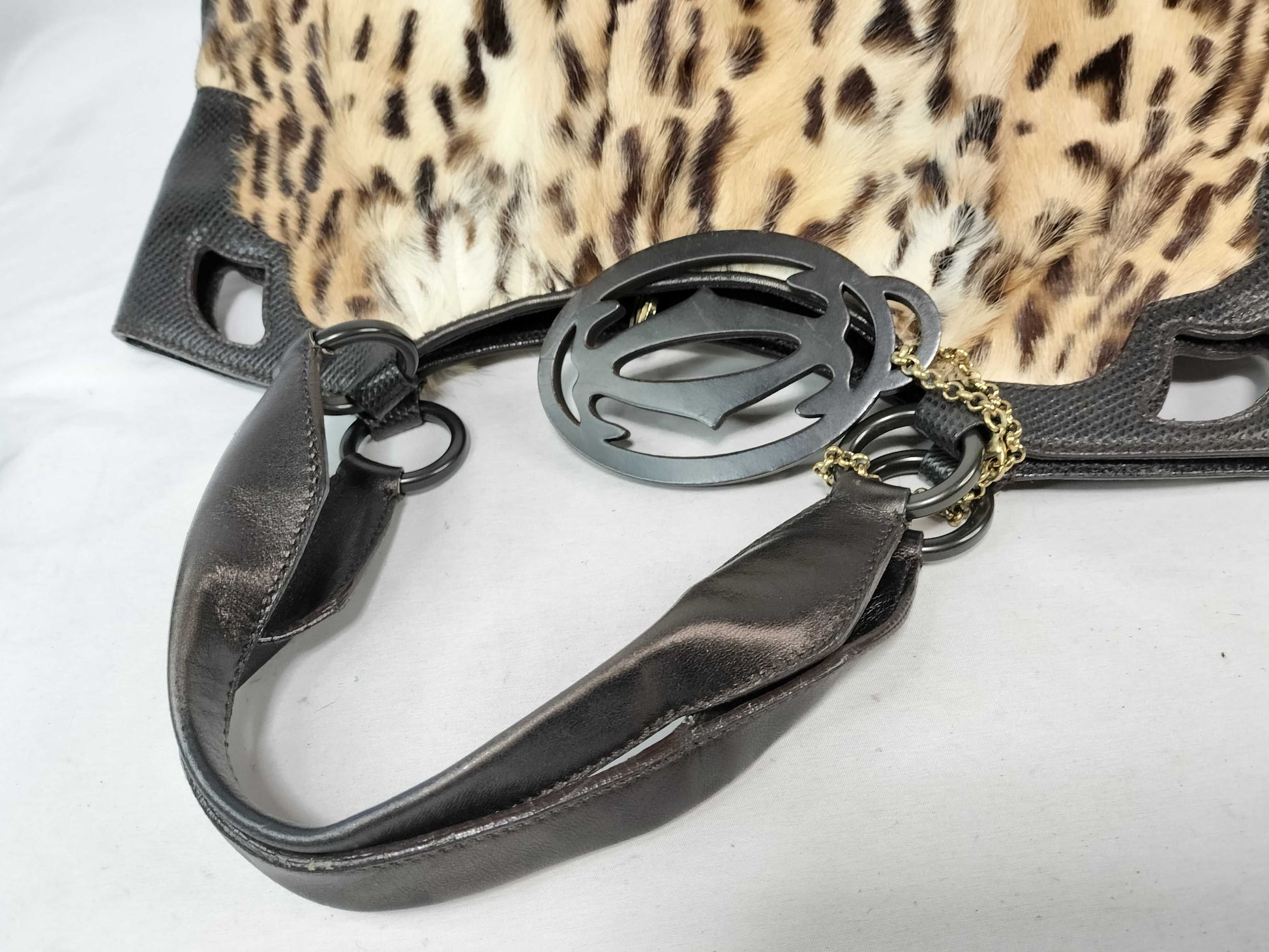 Cartier Marcello Handbag Tote Bag Harako Leopard Print Tote Bag