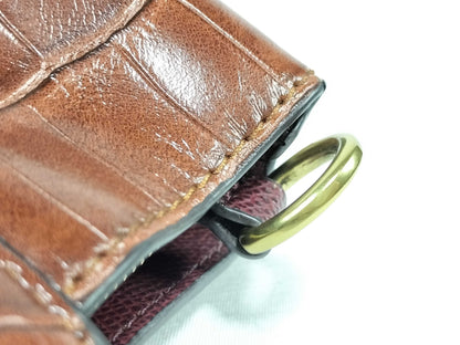 COACH COACH Willow Handbag Shoulder Bag Crocodile Embossed Brown Handbag