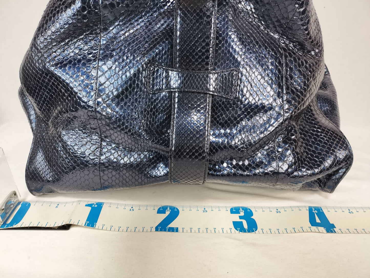 GUCCI GUCCI Gucci Stirrup Python Tote Bag Handbag Horsebit Navy Tote Bag