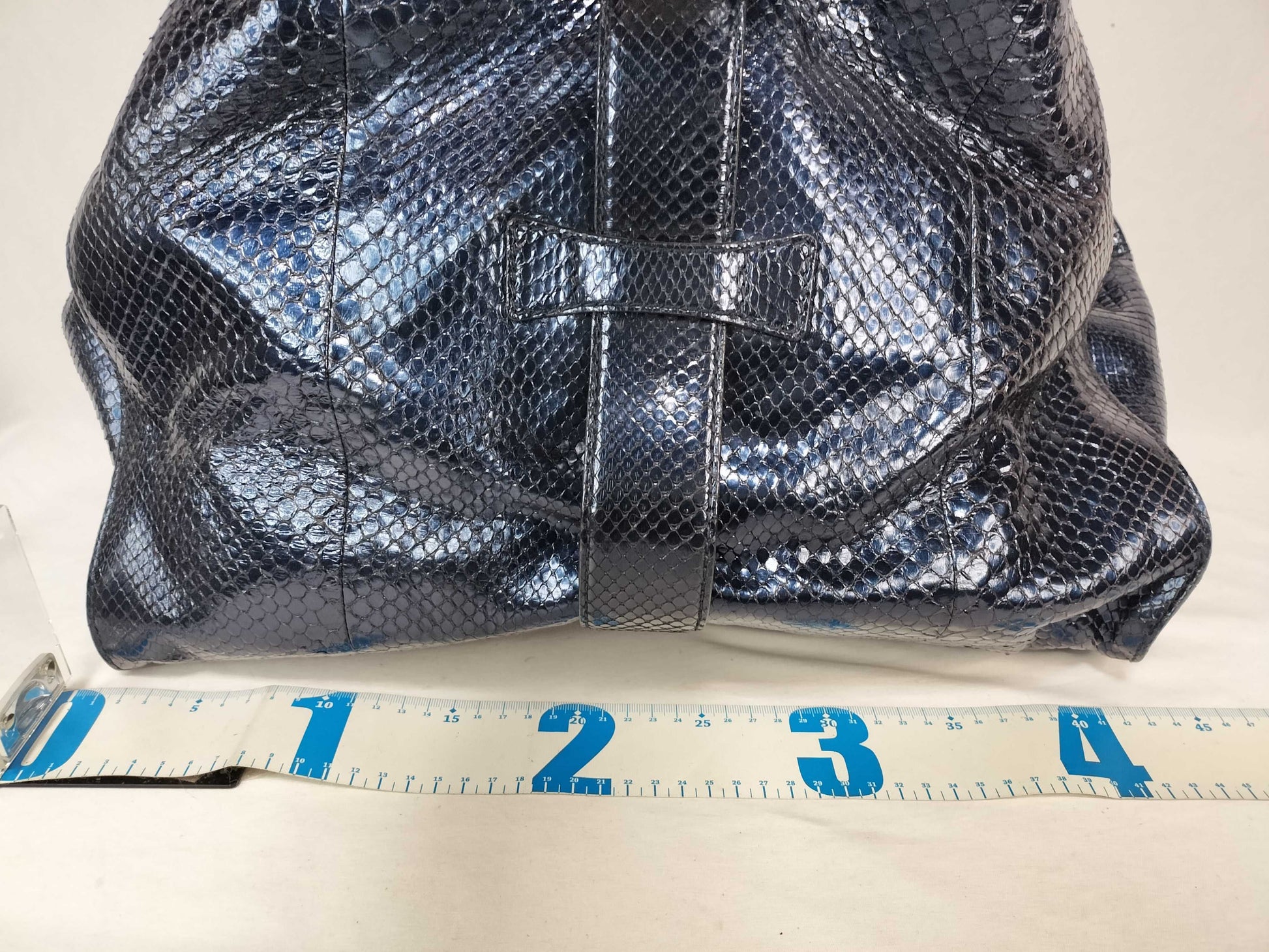 GUCCI GUCCI Gucci Stirrup Python Tote Bag Handbag Horsebit Navy Tote Bag