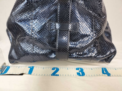 GUCCI GUCCI Gucci Stirrup Python Tote Bag Handbag Horsebit Navy Tote Bag