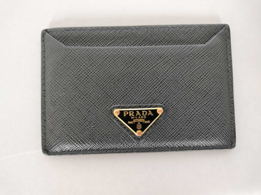 PRADA PRADA Prada Card Case with Triangle Logo and RFID Response, Card Case, Pass Case, Business Card Case
