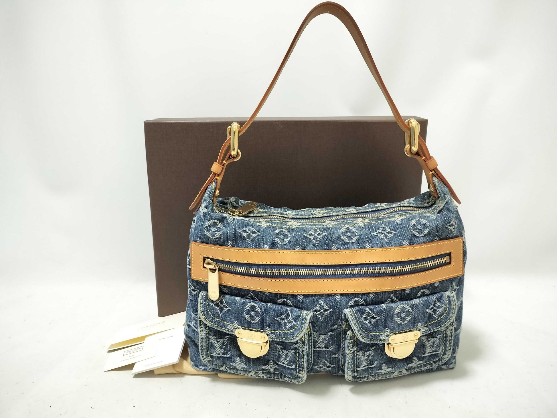 LOUIS VUITTON Monogram Denim LOUIS VUITTON Baggy PM Monogram Denim M95049 Handbag