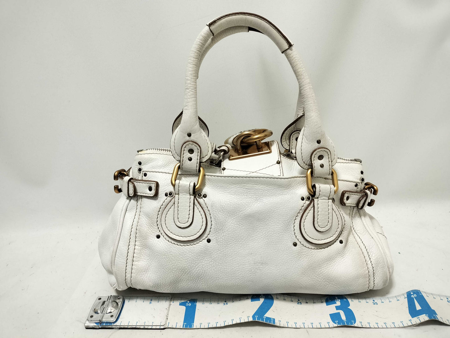 Chloe Paddington Bag Cadena White Handbag