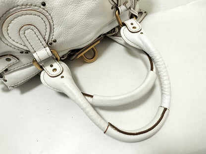 Chloe Paddington Bag Cadena White Handbag