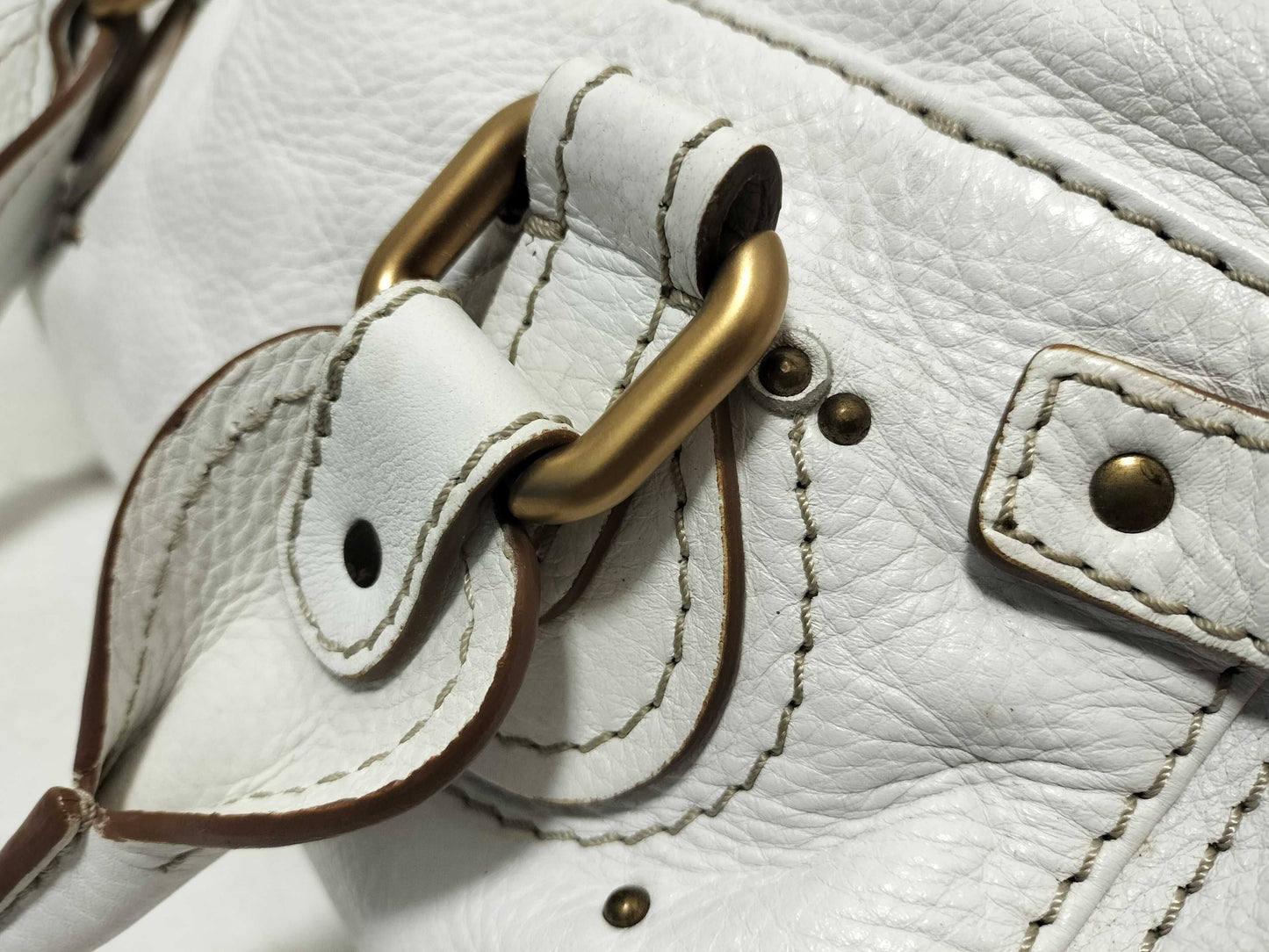 Chloe Paddington Bag Cadena White Handbag