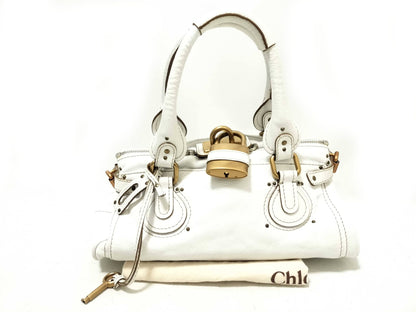 Chloe Paddington Bag Cadena White Handbag