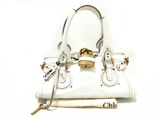 Chloe Paddington Bag Cadena White Handbag