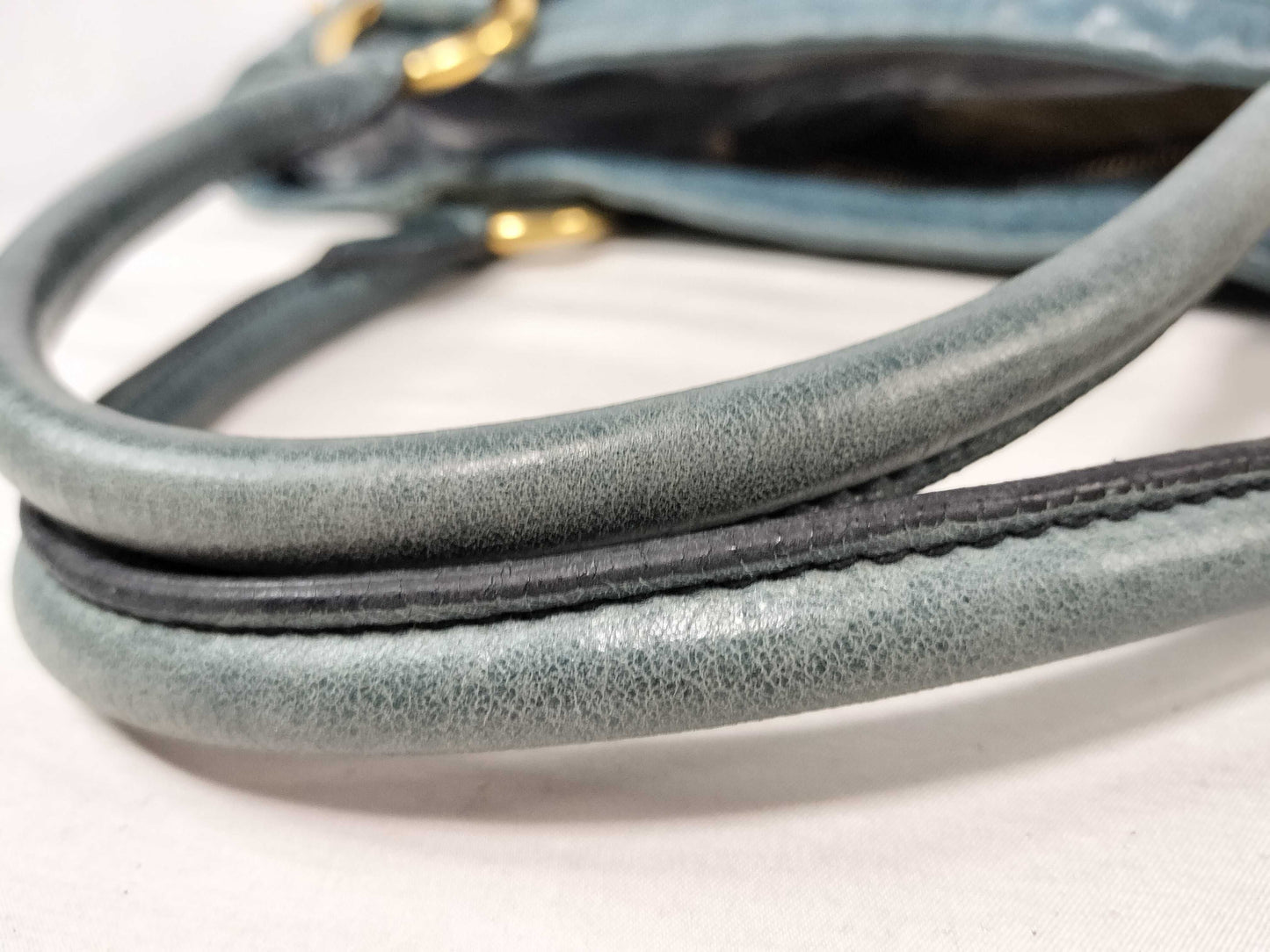 Miu Miu Miu Miu Leather Handbag Navy Tote Bag