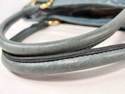 Miu Miu Miu Miu Leather Handbag Navy Tote Bag