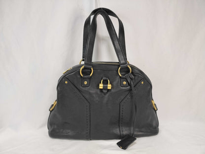 Yves Saint Laurent Muse Leather Handbag Black Shoulder Bag