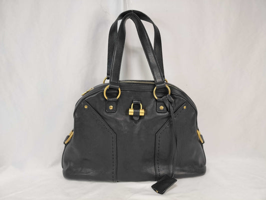 Yves Saint Laurent Muse Leather Handbag Black Shoulder Bag