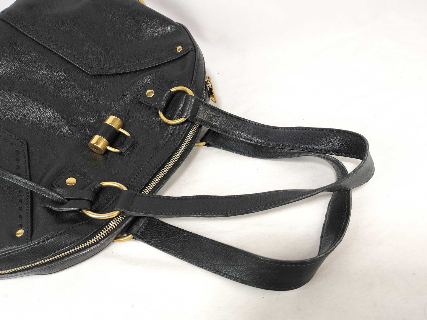 Yves Saint Laurent Muse Leather Handbag Black Shoulder Bag