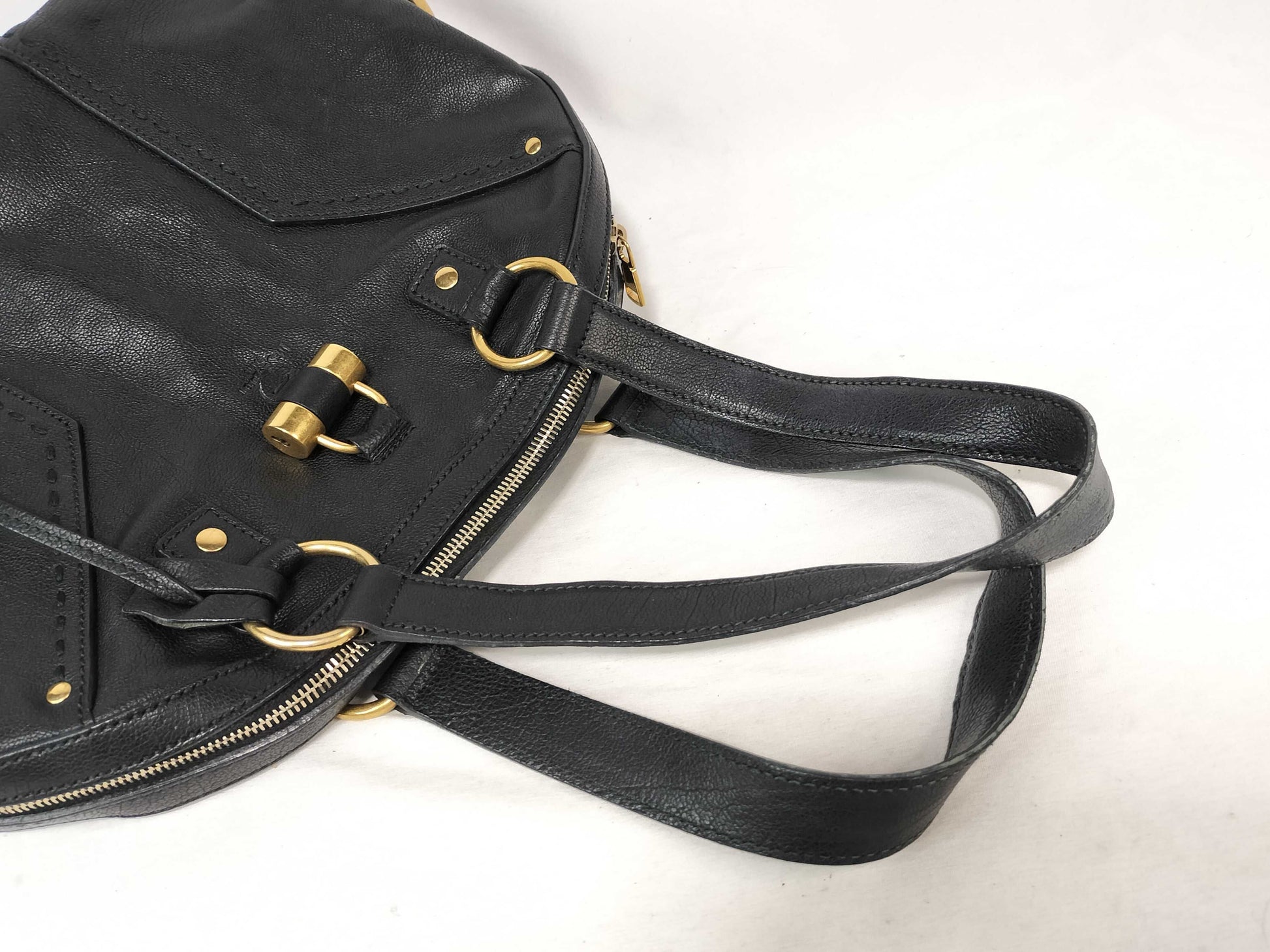 Yves Saint Laurent Muse Leather Handbag Black Shoulder Bag