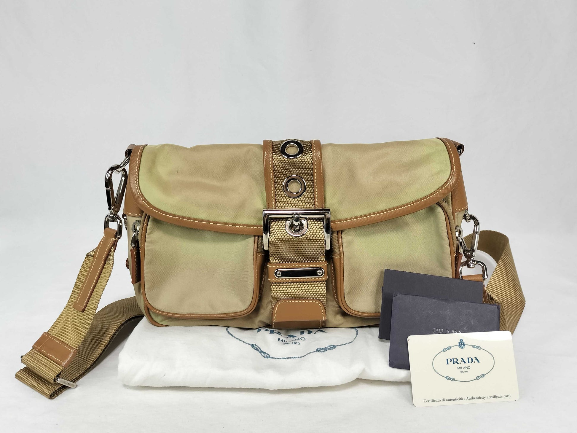 PRADA Nylon Prada One-Shoulder Bag with Triangular Logo Hardware