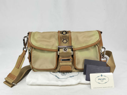 PRADA Nylon Prada One-Shoulder Bag with Triangular Logo Hardware