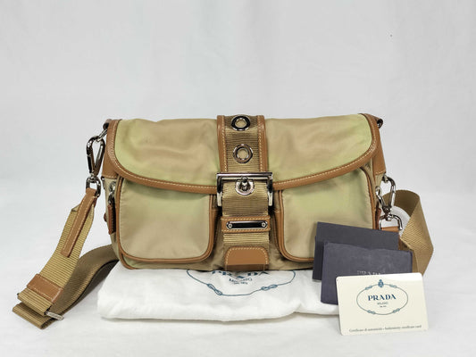 PRADA Nylon Prada One-Shoulder Bag with Triangular Logo Hardware