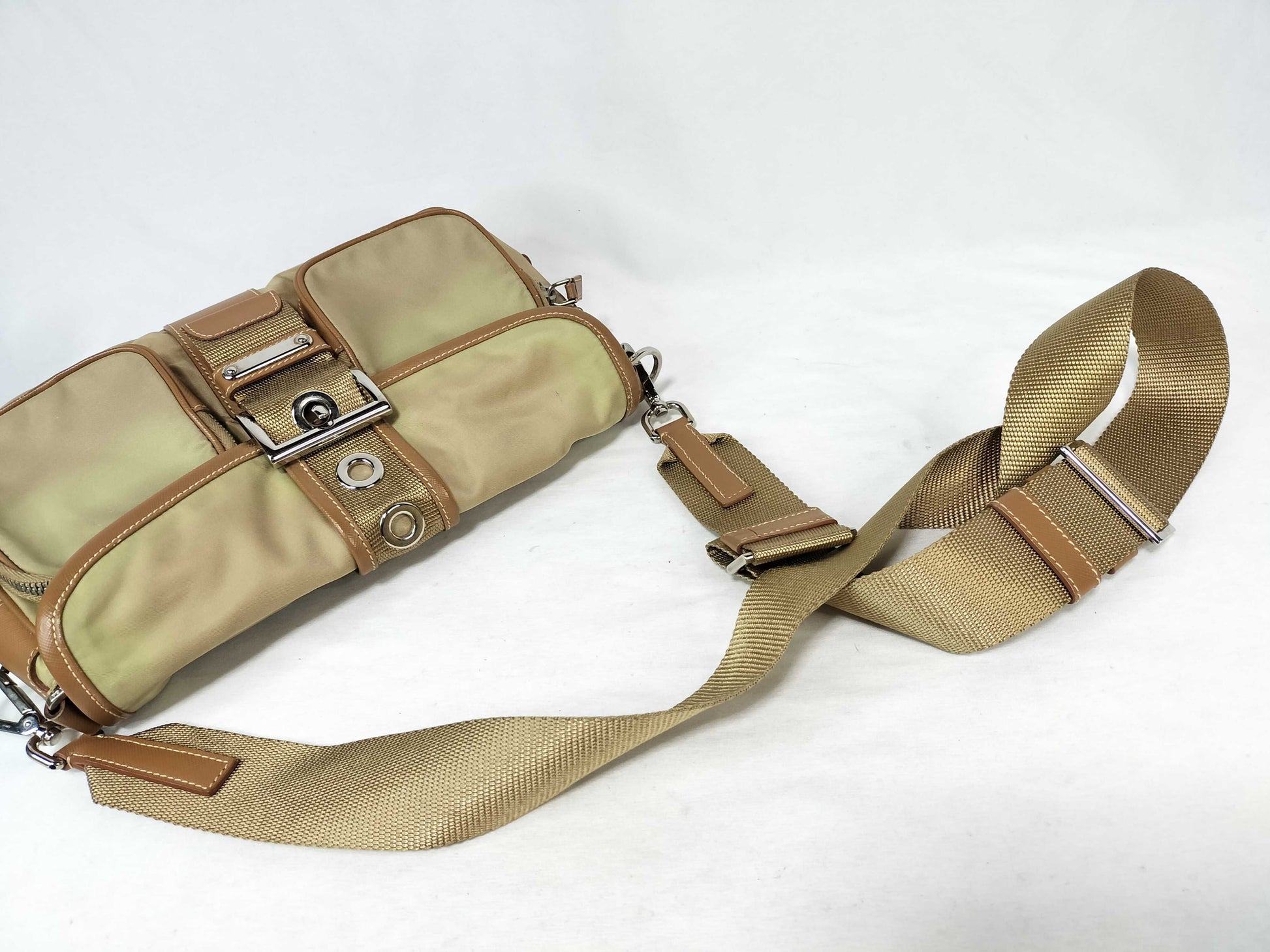 PRADA Nylon Prada One-Shoulder Bag with Triangular Logo Hardware