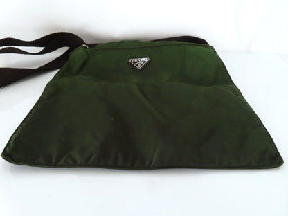 PRADA Nylon Prada Plate Triangle Shoulder Bag