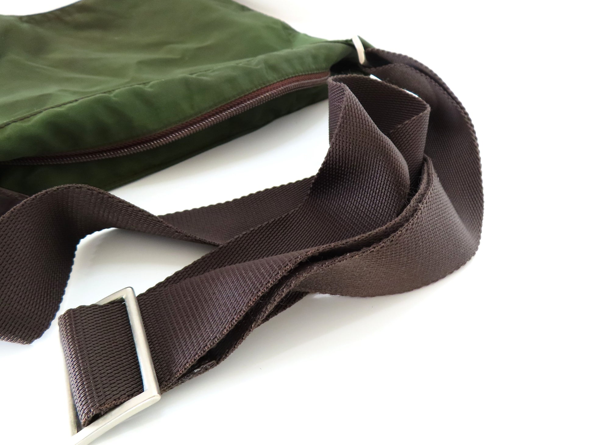 PRADA Nylon Prada Plate Triangle Shoulder Bag