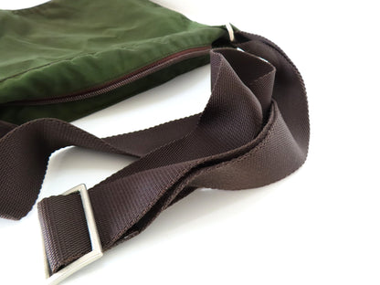 PRADA Nylon Prada Plate Triangle Shoulder Bag