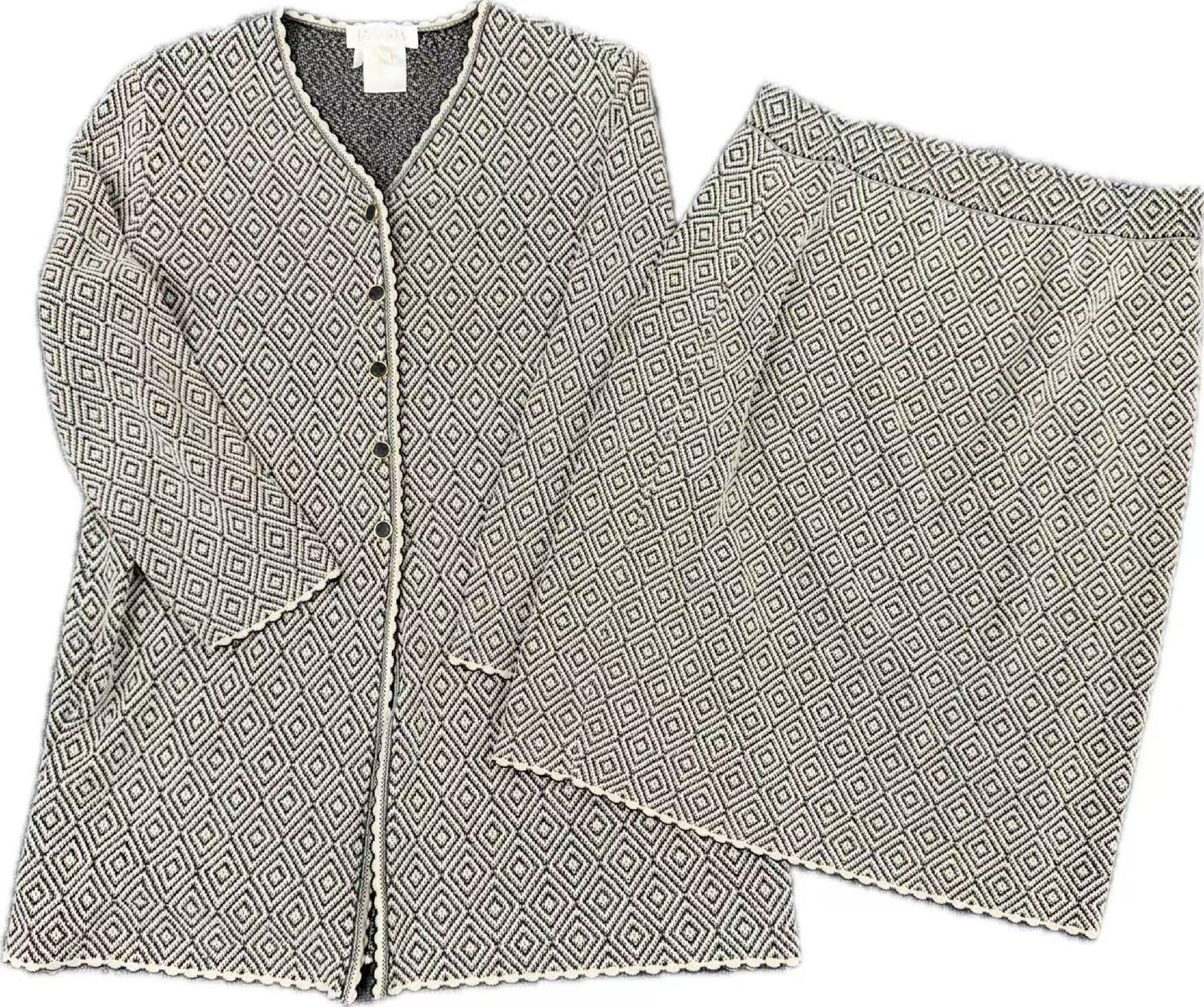 ESCADA ESCADA Diamond Pattern Knit Suit Set Size 40 Other Apparel