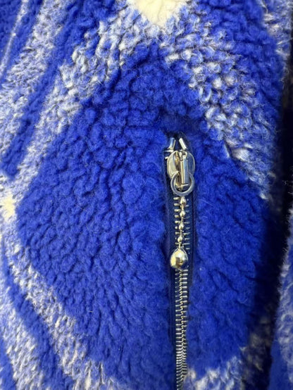 BURBERRY Double-Sided Checked Fleece Jacket 8078777 Size 50 Coat