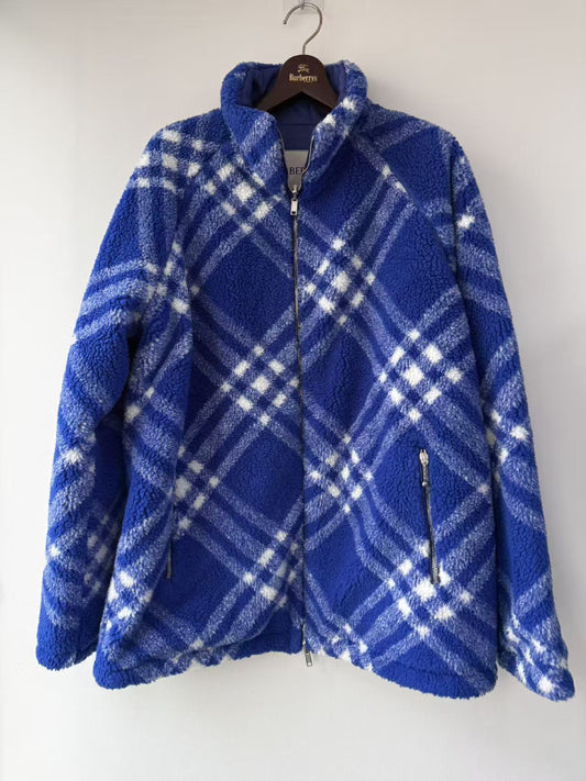 BURBERRY Double-Sided Checked Fleece Jacket 8078777 Size 50 Coat