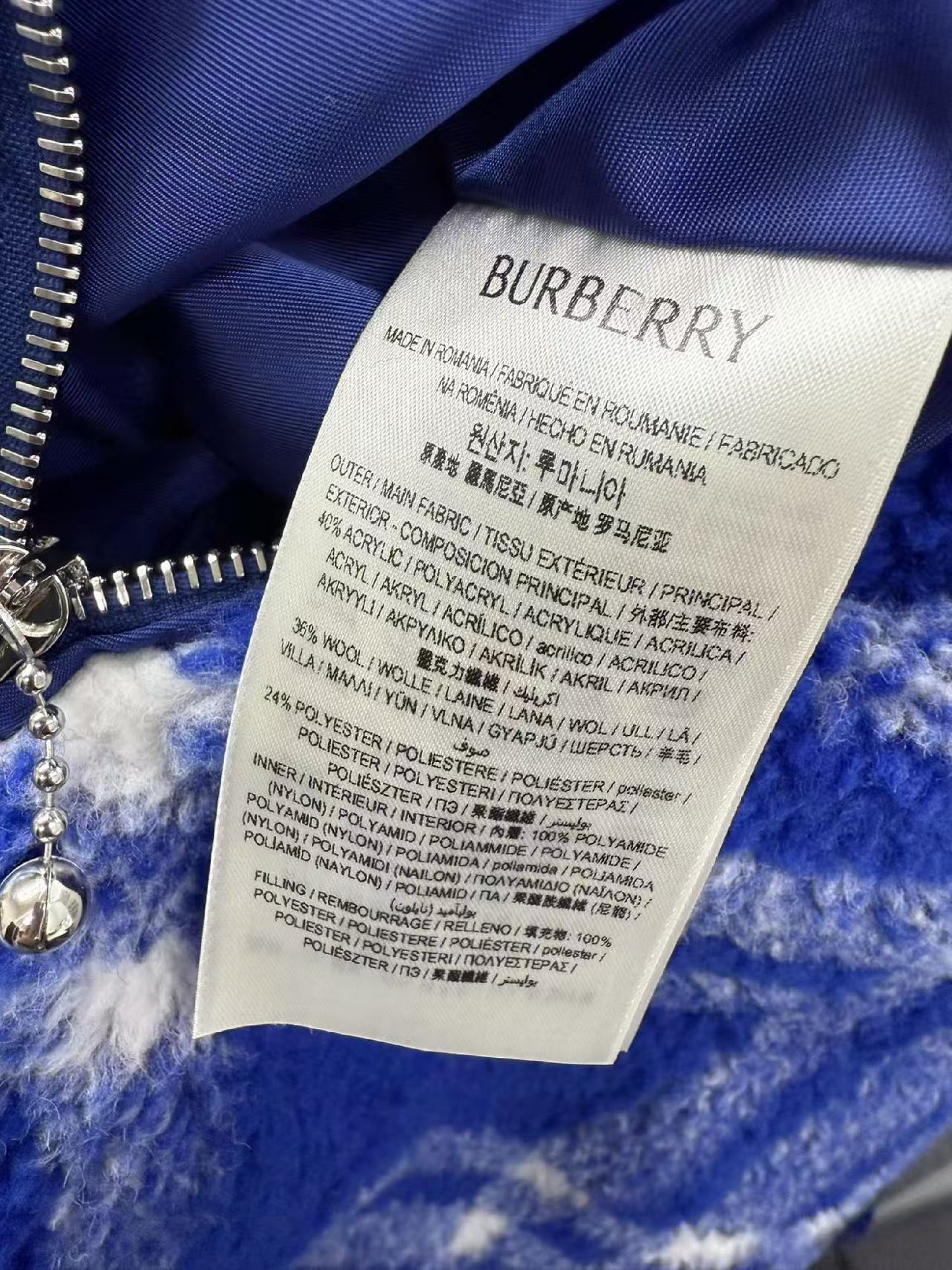 BURBERRY Double-Sided Checked Fleece Jacket 8078777 Size 50 Coat