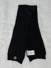 MONCLER Cable Knit 100% Wool Black M Scarf
