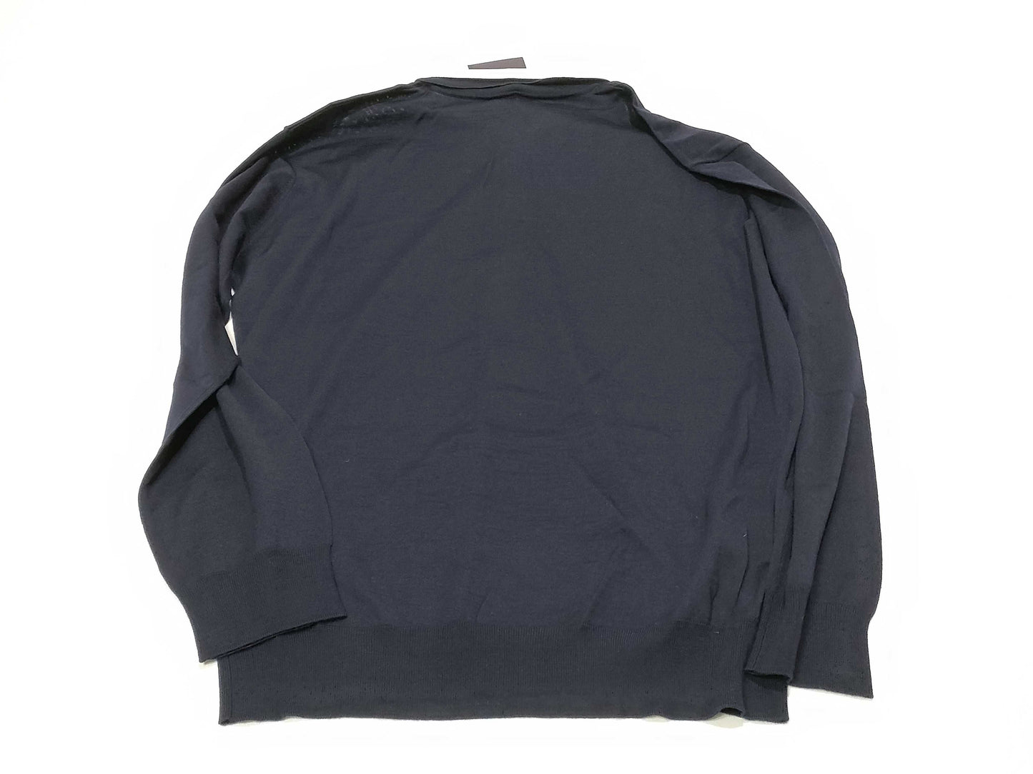 PRADA Prada 24 Wool Knit Top with Detachable Collar, DNA00T Navy, Size 44