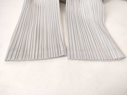 PLEATS PLEASE Issey Miyake front mesh panel cardigan, light gray, PP33-JO531