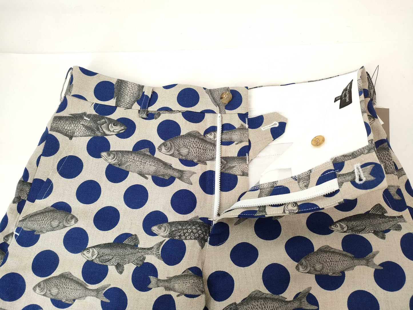 COMME des GARÇONS Comme des Garçons Homme Plus AD2016 Dot and Fish Print Shorts PS-P048 Beige XS Pants