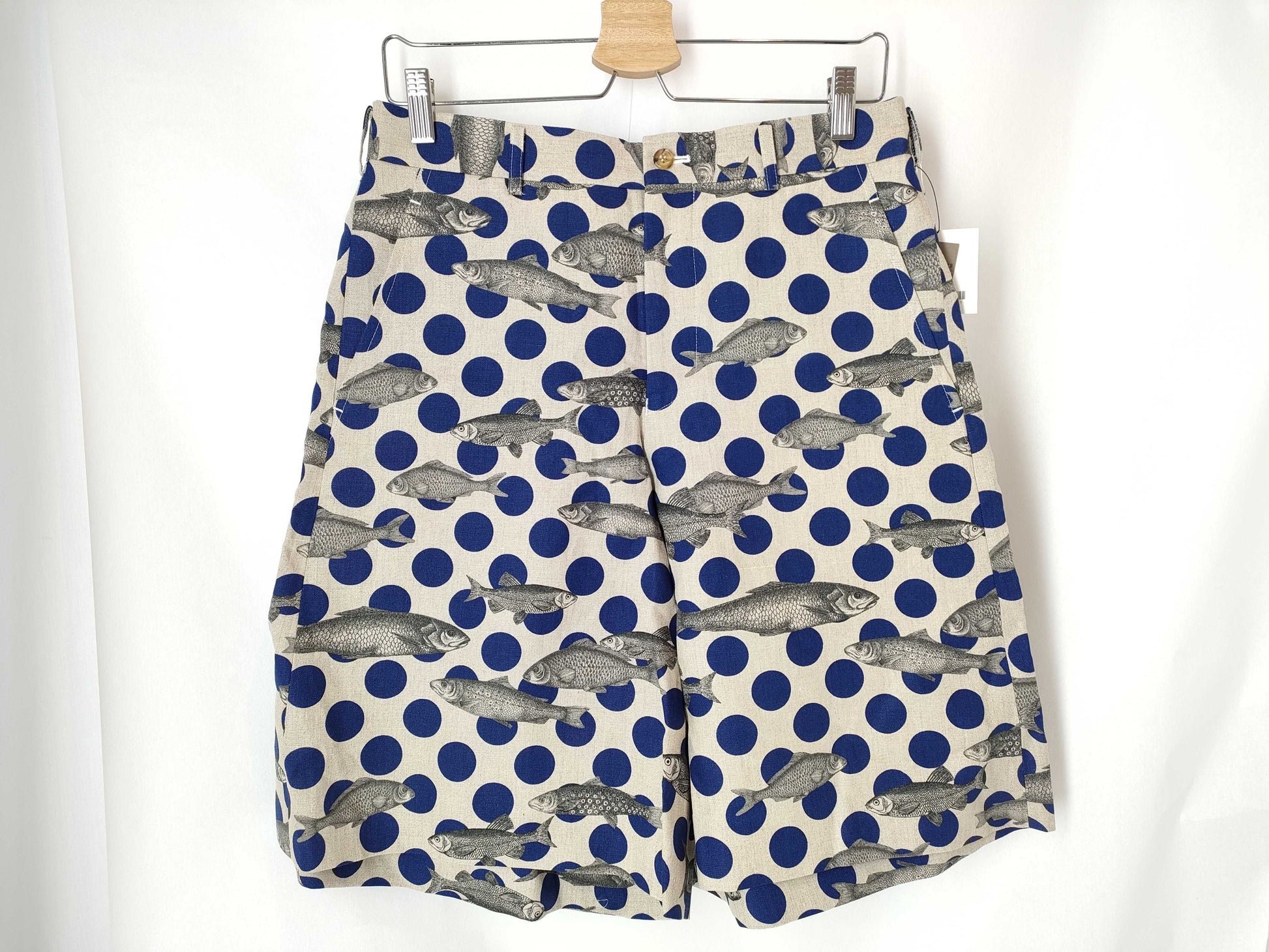COMME des GARÇONS Comme des Garçons Homme Plus AD2016 Dot and Fish Print Shorts PS-P048 Beige XS Pants