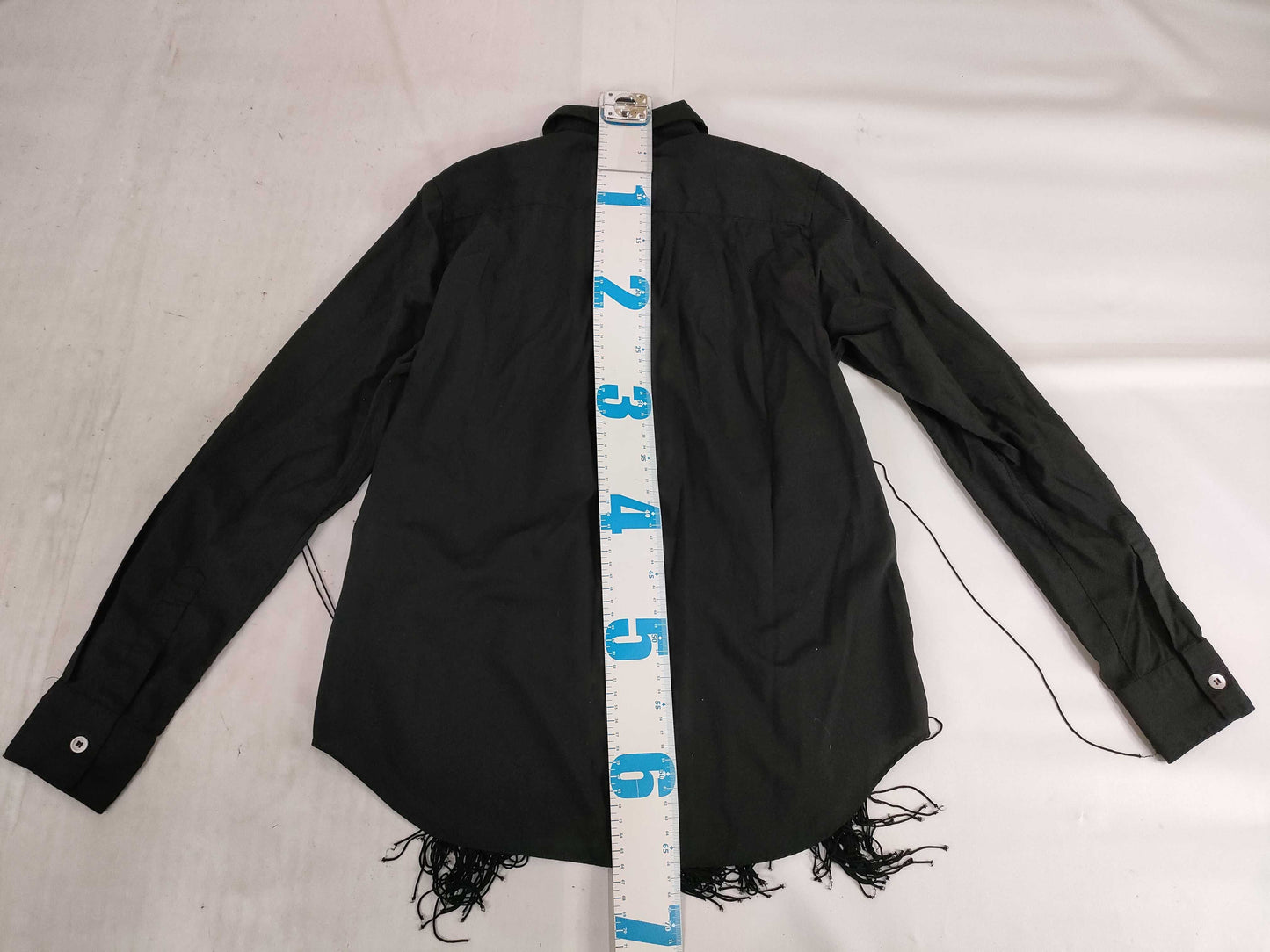 COMME des GARÇONS AD2021 Product Dyed Fringe Design L/S Shirt RI-B007 Black XS Shirt