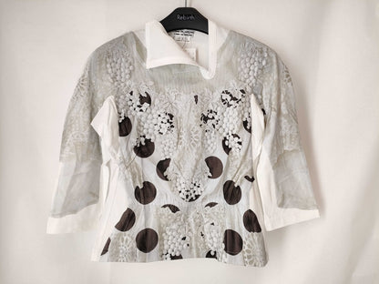 COMME des GARÇONS Comme des Garçons Comme des Garçons AD2017 18SS Lace Print Cutout T-Shirt RA-T001 White